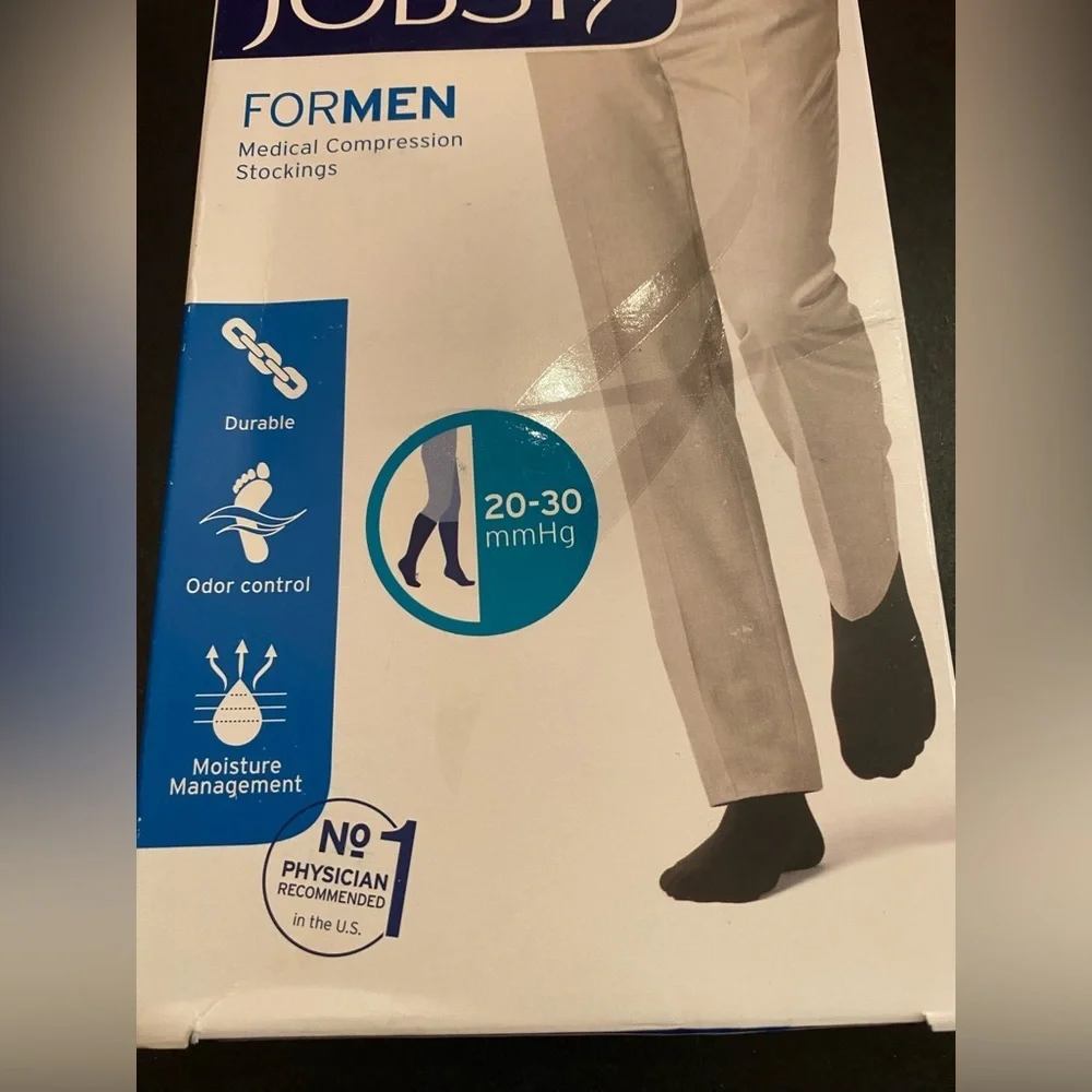 JOBST for Men 2 Pair Compression Stockings Knee High 20-30 mmHg Open Toe Size L‎